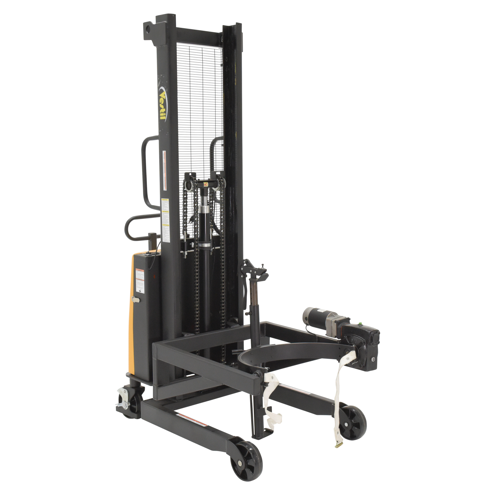Vestil DC Powered Drum Lifter/Rotator/Transporter - 550 Lb. Capacity, Multiple Drum Sizes, Steel Construction, Model# DRUM-LRT-DC-II